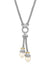 Pearl Lariat Motif Popcorn Necklace in 18k Yellow Gold and Sterling Silver